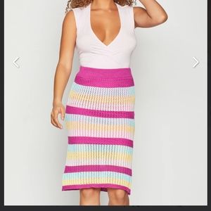 NWT- BCBGeneration Striped Knit Sweater Midi Skirt Size Medium